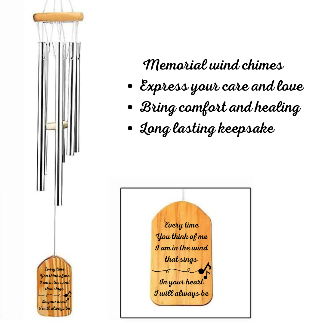 Personalized Memorial Wind Chime - Every Time You Think Of Me - Glcg34003