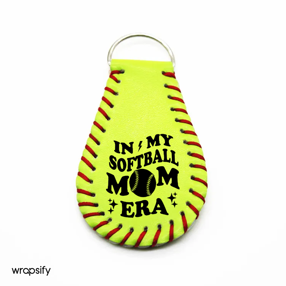 Handmade Leather Softball Keychain - Softball - To My Mom - In My Softball Mom Era - Gkqc19008