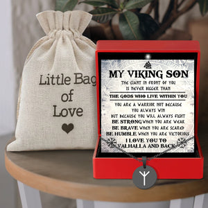 Strength & Protection Rune Necklace - Viking - To My Son - I Love You To Valhalla And Back - Gawi16001