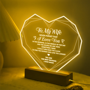 Personalized 3D Led Light - Family - To My Wife - Never Forget That I Love You - Glca15007