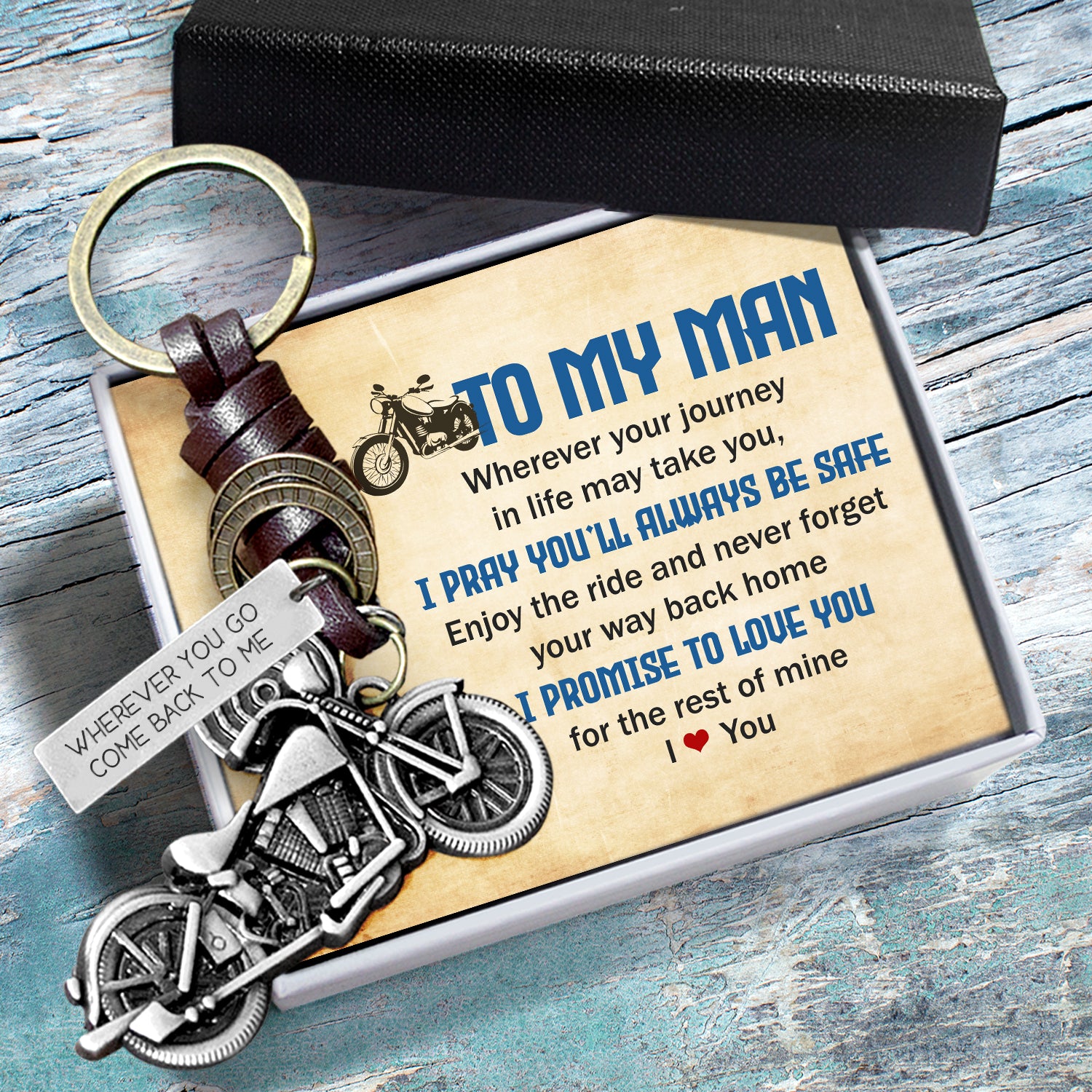 Motorcycle Keychain - Biker - To My Man - I Pray You'll Always Be Safe - Gkx26027