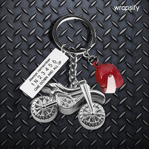 Dirt Bike Helmet Keychain - Biker - To My Boyfriend - I Love You To The Track & Back - Gkey12007