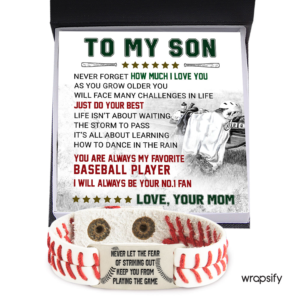 Baseball Bracelet - Baseball - To My Son - From Mom - Just Do Your Best - Gbzj16031