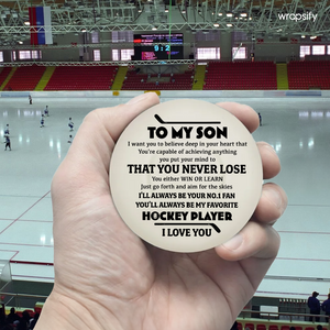 Celebrate Your Special Bond - An Exclusive Custom Hockey Puck for Son - Gai16018