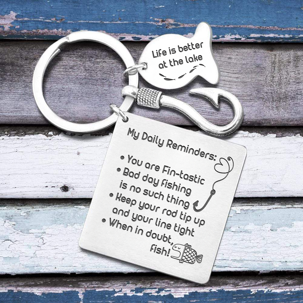 Fishing Hook Square Keychain - Fishing - To Myself - Life Is Better At The Lake - Gkeg34003