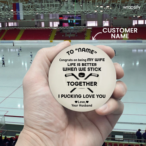 Personalized Glowing Puck - Hockey - Congrats On Being My Wife - Gaw15001