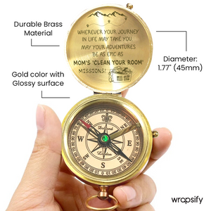 Pointing the Way (Even if We're Lost) - Engraved Compass to Guide & Giggle For Your Teen - Gpb16063