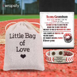 Wrapsify Personalized Baseball Bracelet Sporting Goods Athletics - Presents For Baseball Players, Baseball Gift For Grandson - Gbzj22001