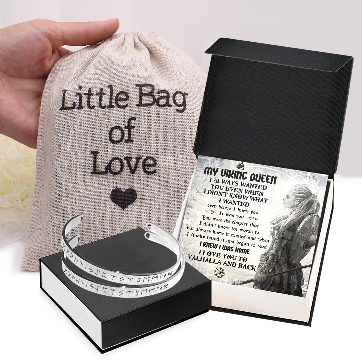 Personalized Viking Rune Couple Bracelets - To My Shieldmaiden - I Love You To Valhalla And Back - Gbt13024