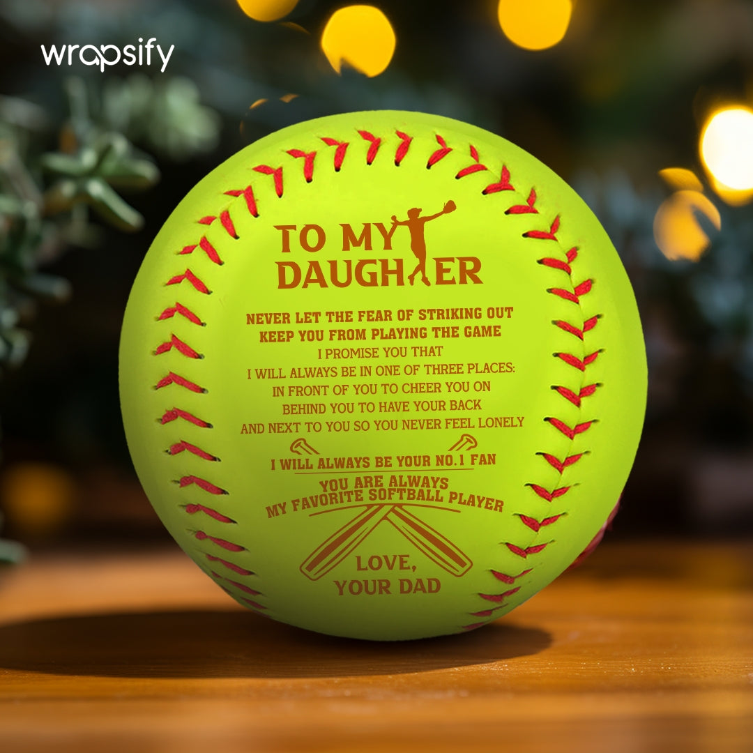 Personalized Softball Ball For Daughter From Dad - Gas17016