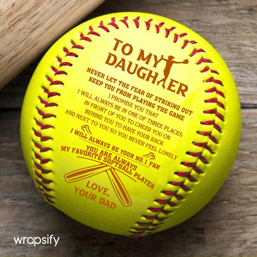 Personalized Softball Ball For Daughter From Dad - Gas17016