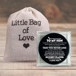 Celebrate Your Special Bond - An Exclusive Custom Hockey Puck for Son - Gai16018