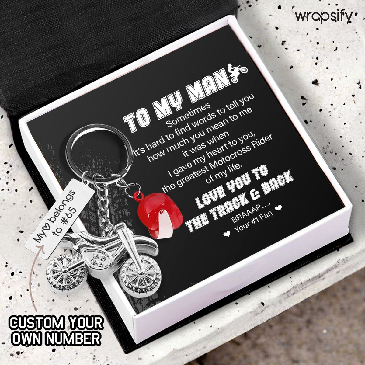 Personalized Dirt Bike Helmet Keychain - Biker - To My Man - The Greatest Motocross Rider Of My Life - Gkey26010