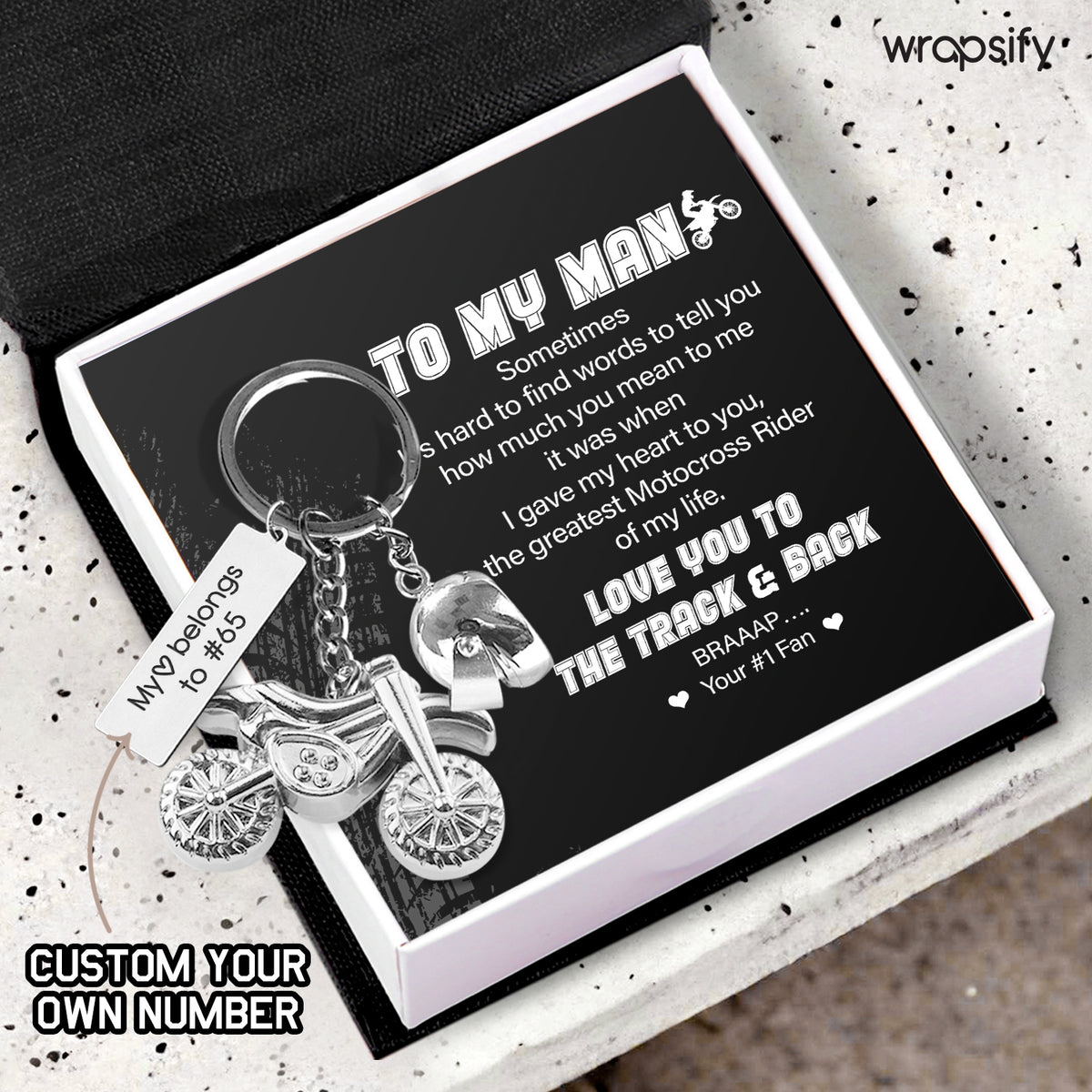 Personalized Dirt Bike Helmet Keychain - Biker - To My Man - The Greatest Motocross Rider Of My Life - Gkey26010