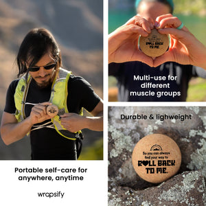 Cork Massage Ball - Hiking Couple - Portable Self-Care Tool - Gaka26001