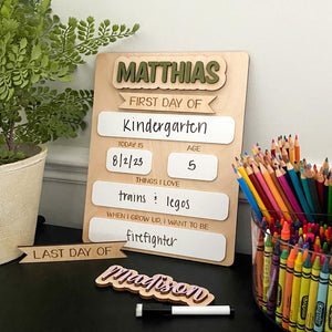 Custom Name Back To School Sign For First Day of School - Gana16001