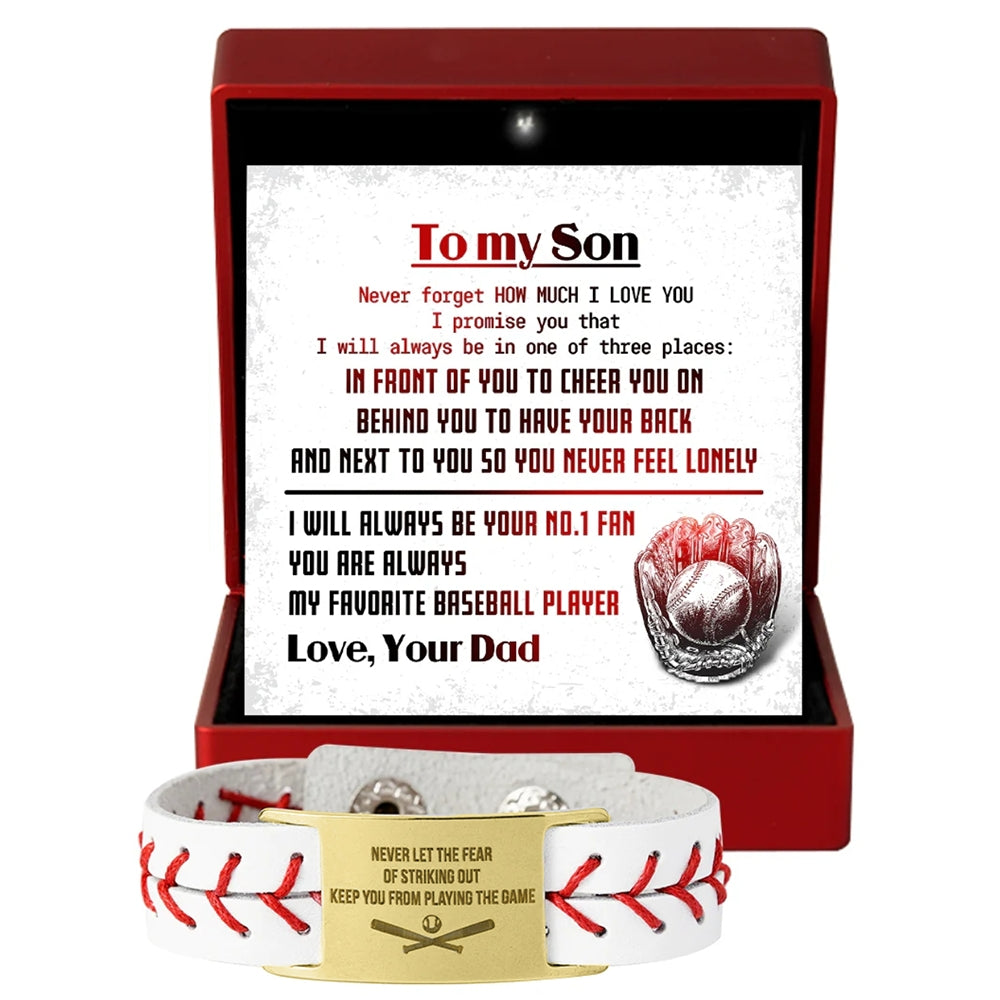 Personalized Baseball Bracelet - Baseball - To My Son - From Dad - How Much I Love You - Gbzj16010