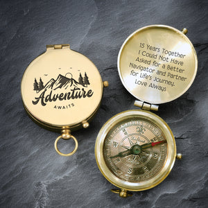 Personalized Engraved Compass - Family - For Couple - Adventure Awaits - Gpb26233