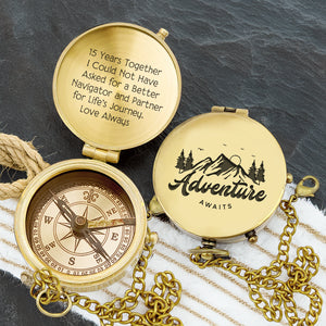 Personalized Engraved Compass - Family - For Couple - Adventure Awaits - Gpb26233