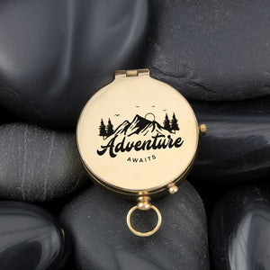 Personalized Engraved Compass - Family - For Couple - Adventure Awaits - Gpb26233