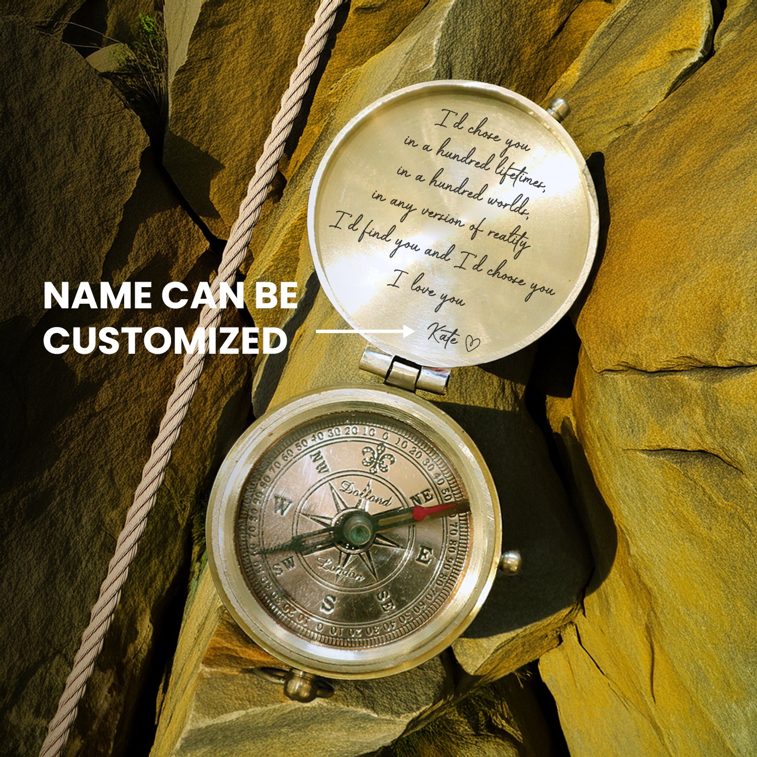 Personalized Engraved Compass - Family - For Couple - I’d Find You And I'd Choose You - Gpb26234