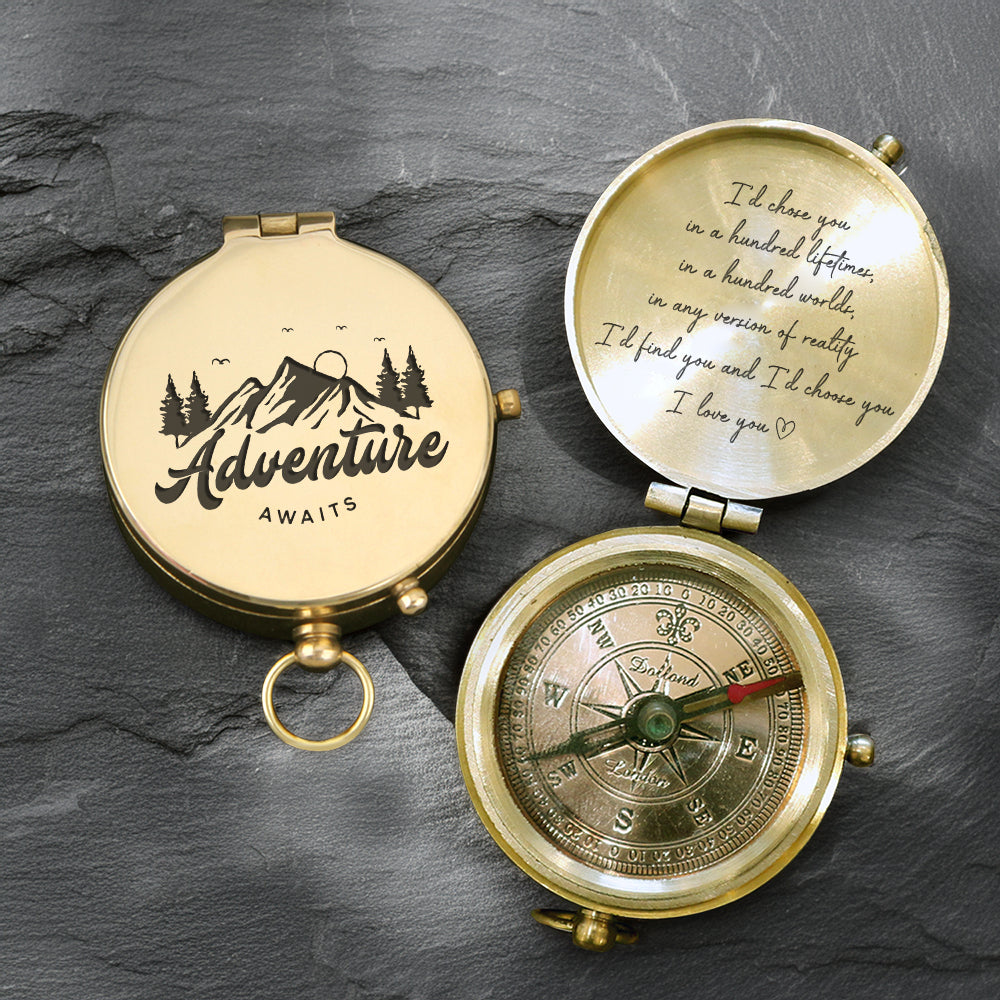 Personalized Engraved Compass - Family - For Couple - I’d Find You And I'd Choose You - Gpb26234