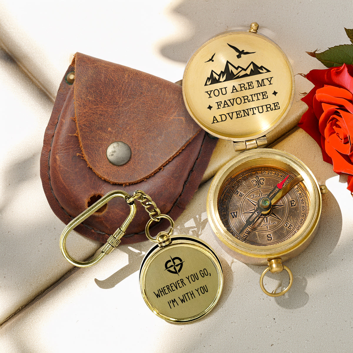 Combo Personalized Engraved Compass and Keychain - To My Loved One - Gpc26003