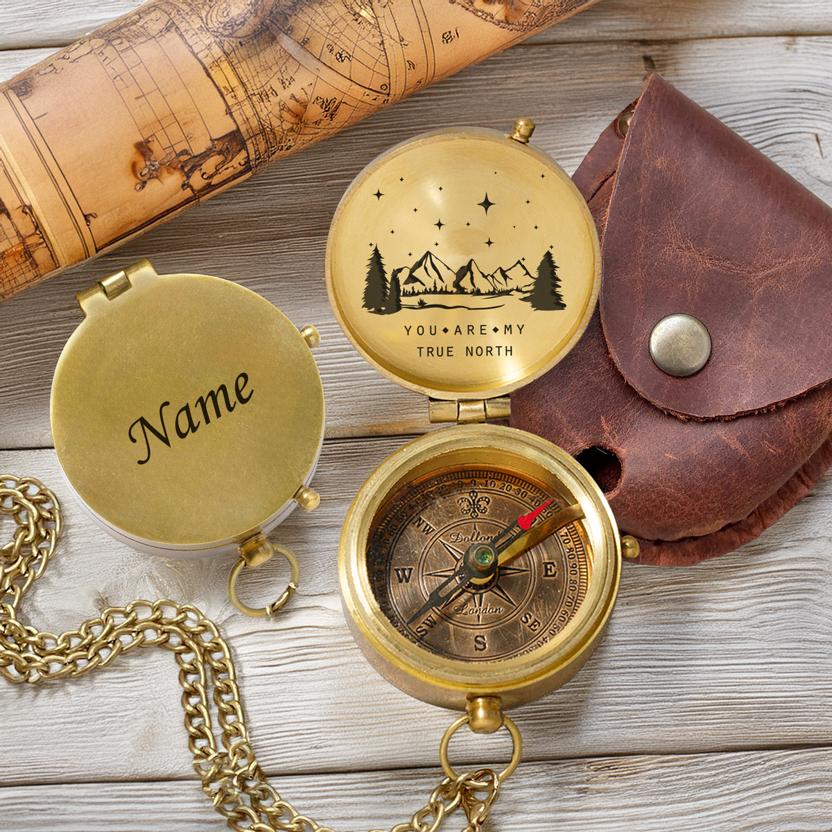 Combo Personalized Engraved Compass and Keychain - To My Man - Gpc26002