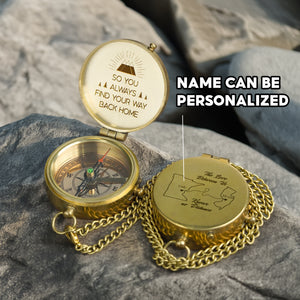 Personalized Compass Gift - Long-distance Keepsake For Him - So Even From Miles Away, Your Love Still Guides Them Home - Gpb26045