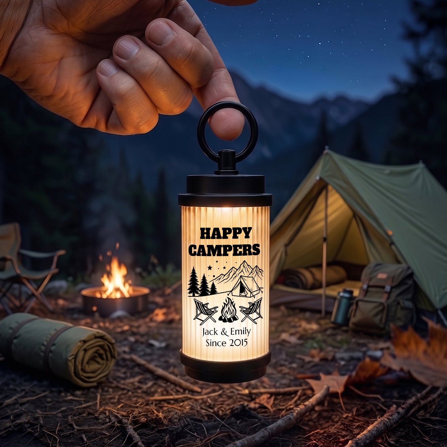 Personalized Camping Light - Camping - To My Man - Happy Campers - Gen26001