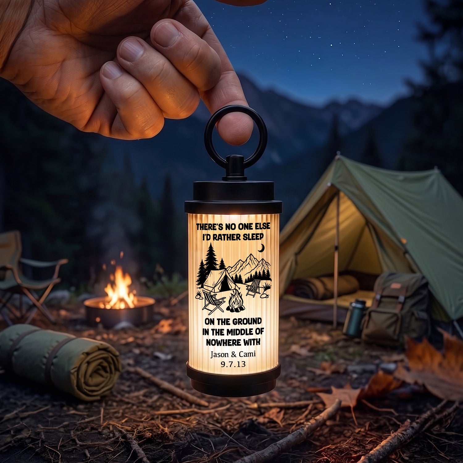 Personalized Camping Light - Outdoor Gift For Him Or Her - There’s No One Else - Gen26003