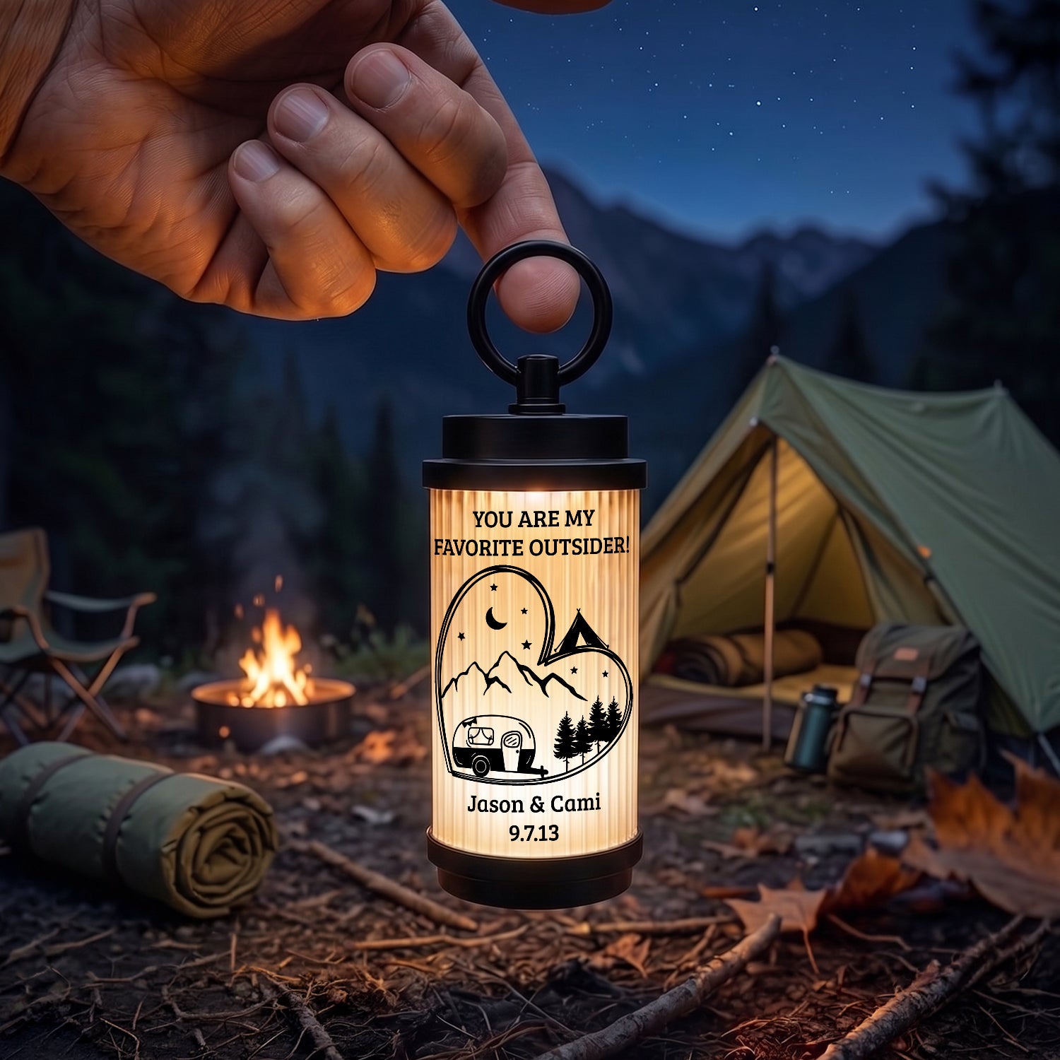 Personalized Camping Light - Outdoor Gift For Him Or Her - You Are My Favorite Outsider! - Gen26004