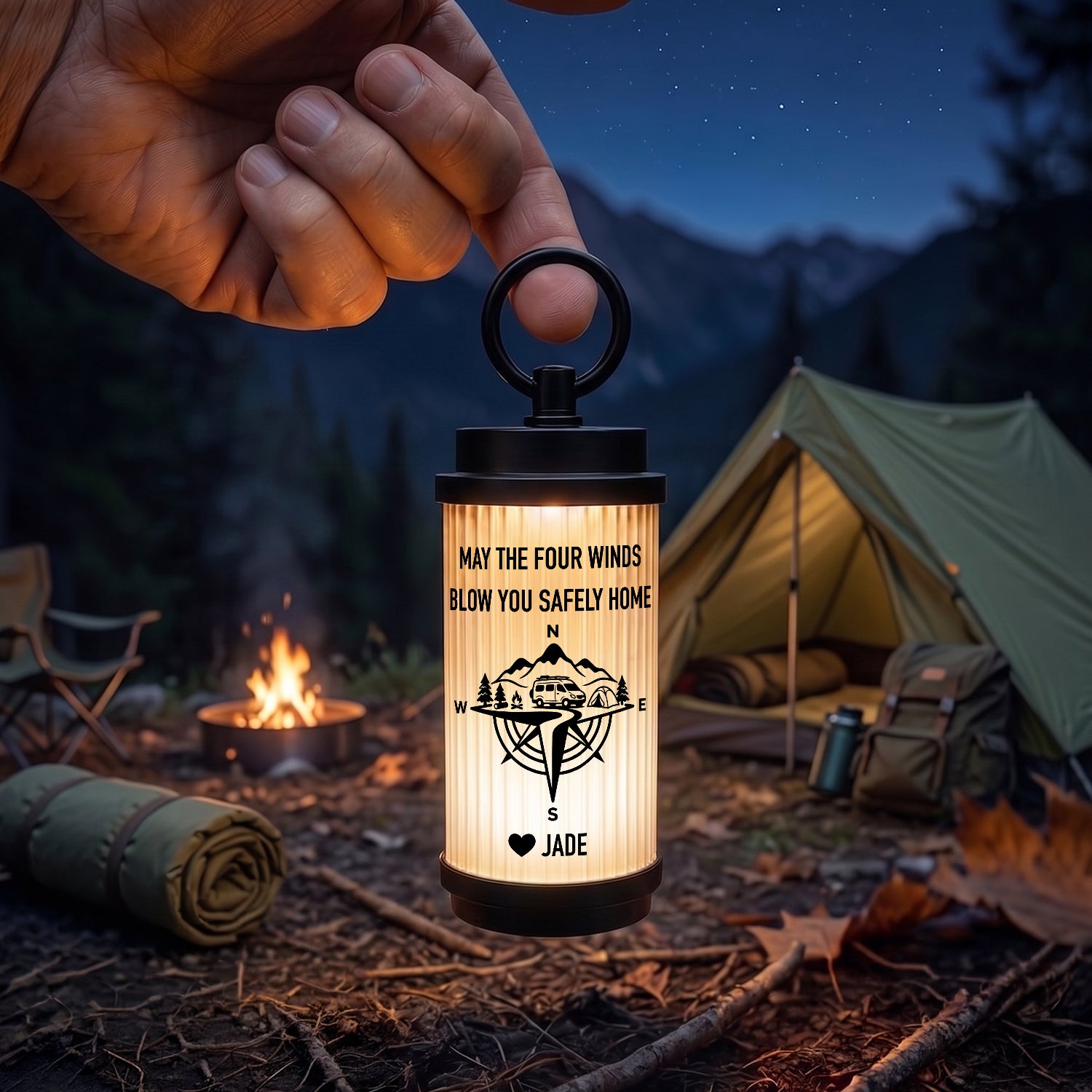 Custom Camping Light for Dad, Son or Husband - Personalized Outdoor Gift for Fishing, Hiking, Camping - Gen26007