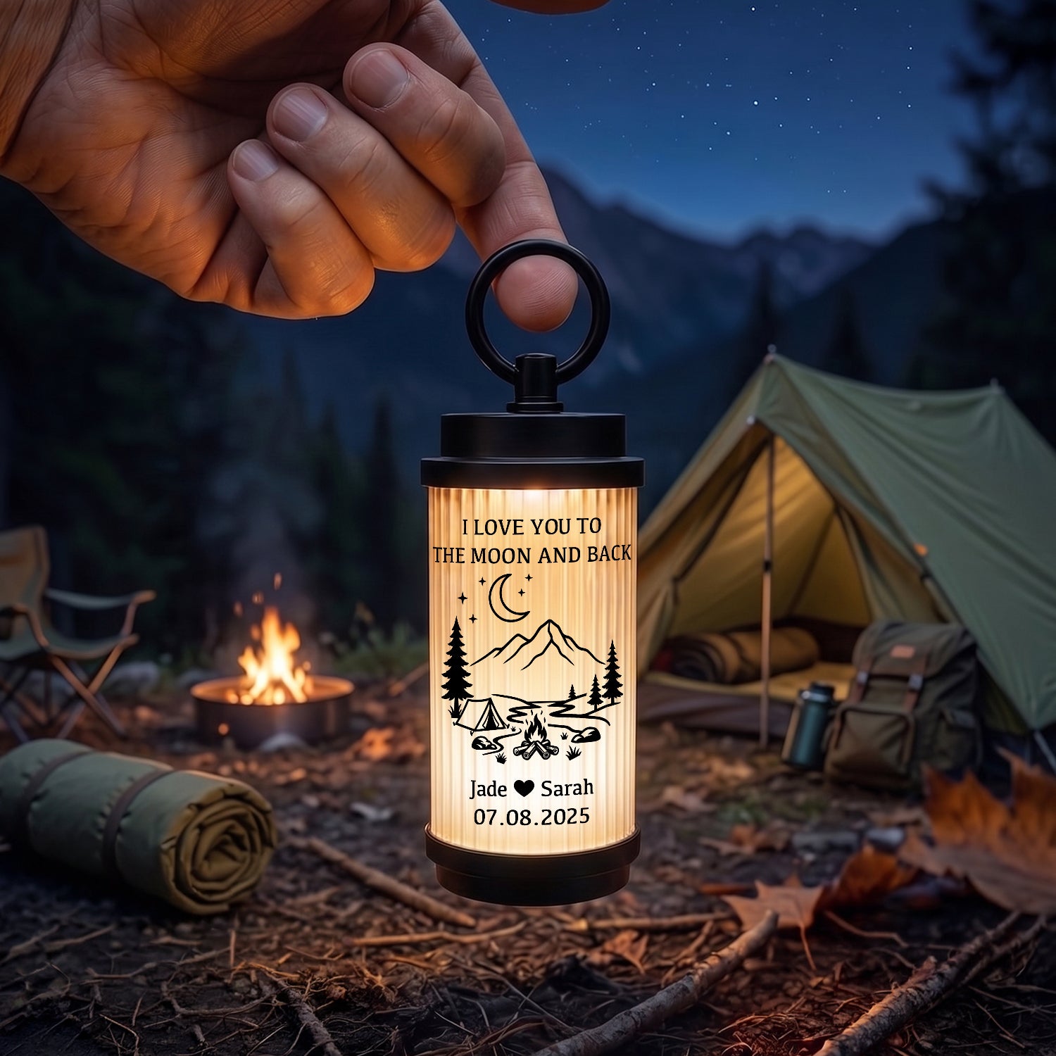 Personalized Camping Light for Men & Women - Outdoor Gift for Camper, Fishing Lover, Hiker & Outdoor Lover - Gen26008