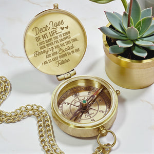 Personalized Engraved Bronze Compass - Handmade 1 year Anniversary Gift for Couples | Custom Name, Date - Gpb26264