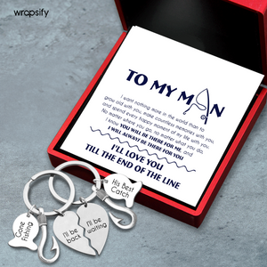 Fishing Heart Puzzle Keychains - Fishing - To My Man - I Will Always Be There For You - Gkbn26010