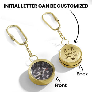 Personalized Brass Compass Keychain - Family - To My Boyfriend - You Are My Compass When I'm Lost - Gkqj12002