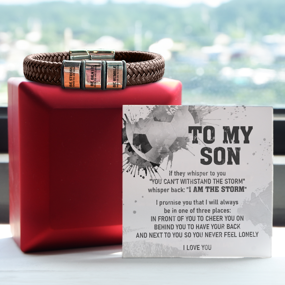 Personalized Leather Bracelet - Soccer - To My Son - You Can't Withstand The Storm - Gbzl16049