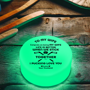 Personalized Hockey Puck - Hockey - To My Wife - Congrats On Being My Wife - Gai15018