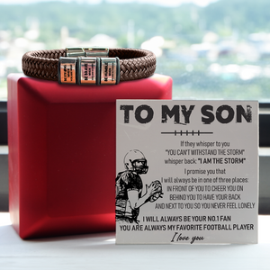 Personalized Leather Bracelet - American Football - To My Son - Gbzl16007