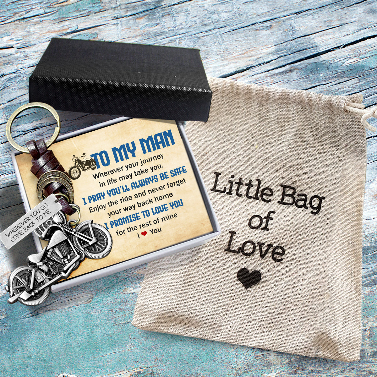 Motorcycle Keychain - Biker - To My Man - I Pray You'll Always Be Safe - Gkx26027
