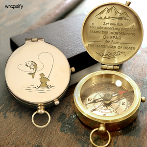 Engraved Compass - Fishing - To Myself - I Am The Harbinger Of Death - Gpb34015