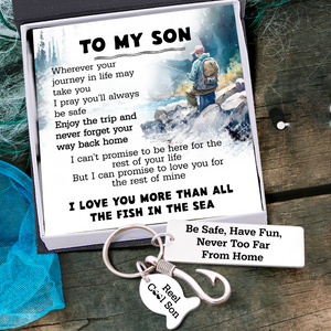 Fishing Hook Keychain - Fishing - To My Son - Love You For The Rest Of Mine - Gku16010