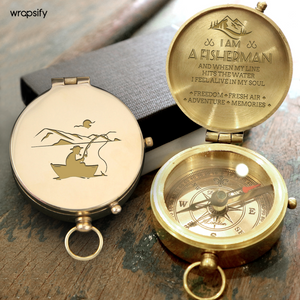 Engraved Compass - Fishing - To Myself - I Am A Fisherman - Gpb34016