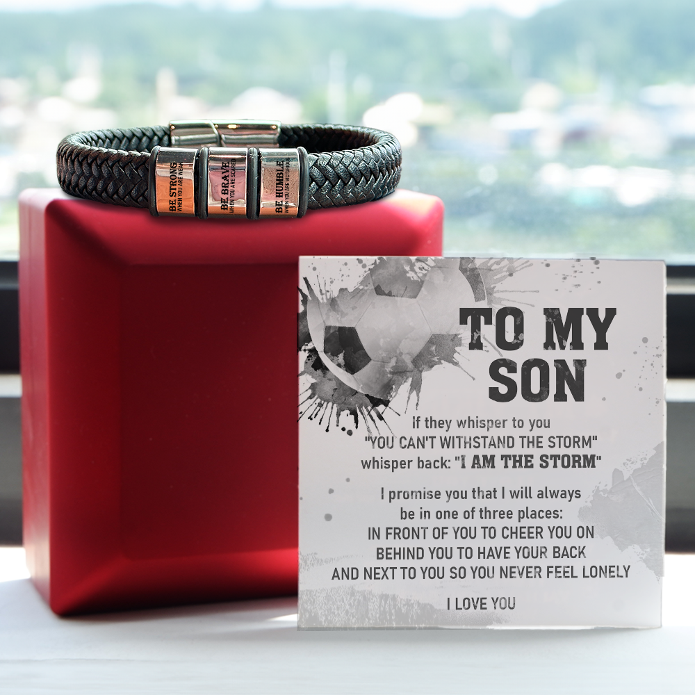 Personalized Leather Bracelet - Soccer - To My Son - You Can't Withstand The Storm - Gbzl16049