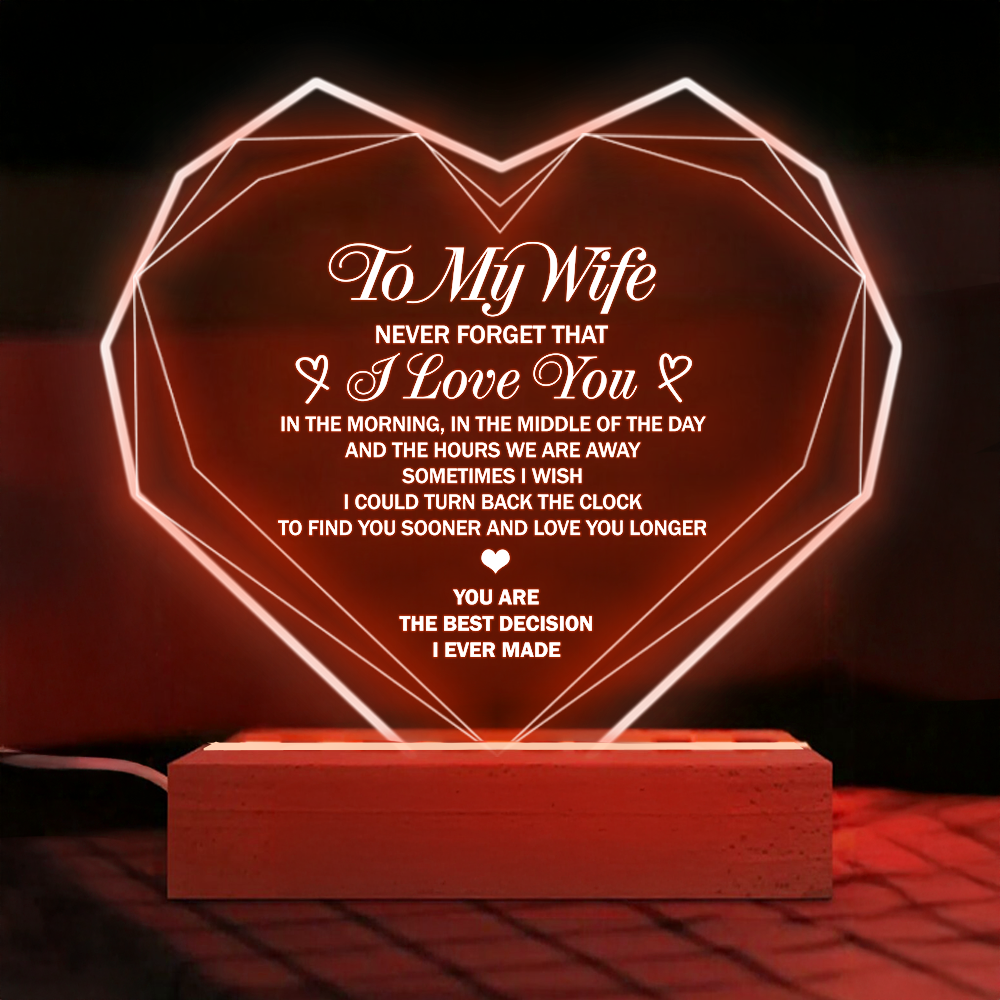 Personalized 3D Led Light - Family - To My Wife - Never Forget That I Love You - Glca15007
