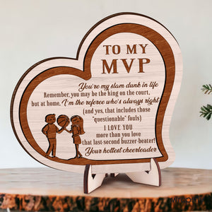 Wooden Heart Sign - Basketball - To My Man - I'm The Referee Who's Always Right - Gan26009