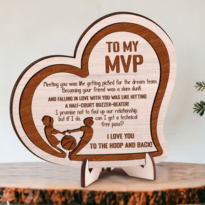 Wooden Heart Sign - Basketball - To My Man - I Love You To The Hoop And Back - Gan26007