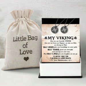 Couple Eternal Love Rune Necklaces - Viking - To My Viking - I Love You To Valhalla And Back - Gawi26002