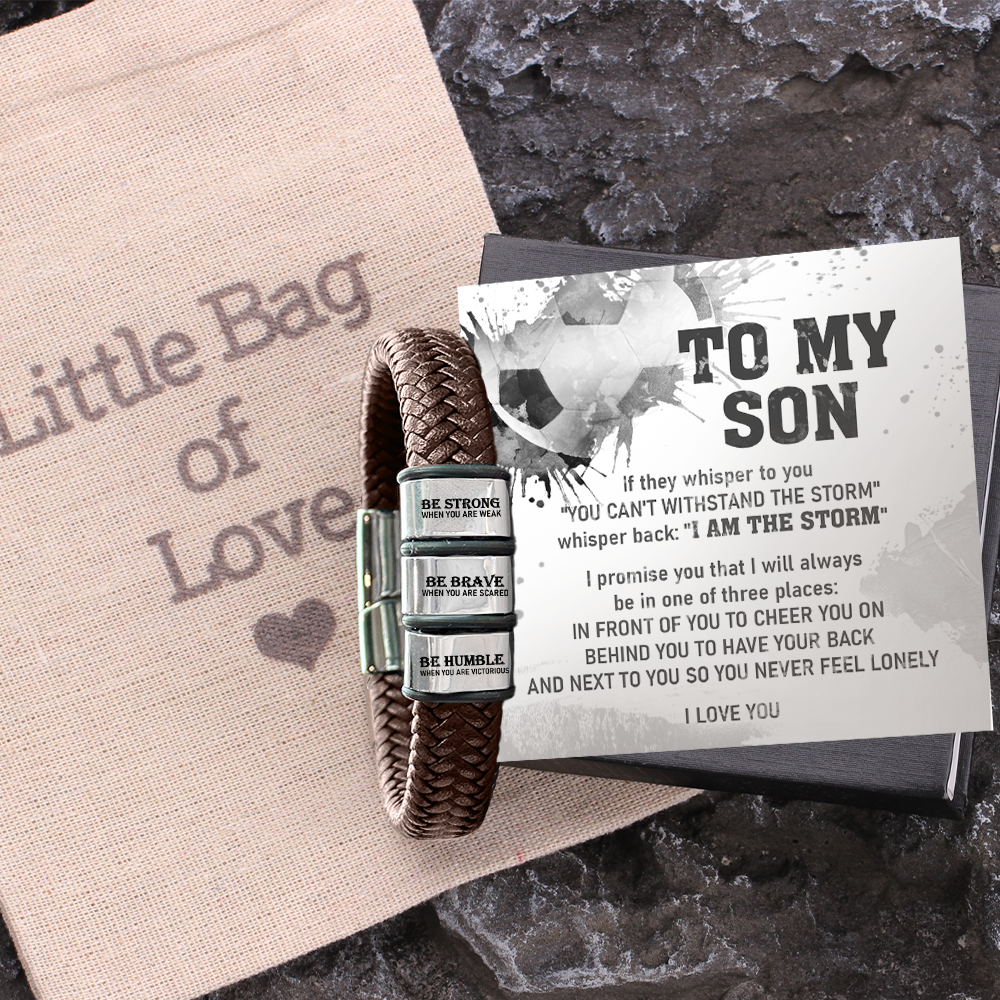 Personalized Leather Bracelet - Soccer - To My Son - You Can't Withstand The Storm - Gbzl16049